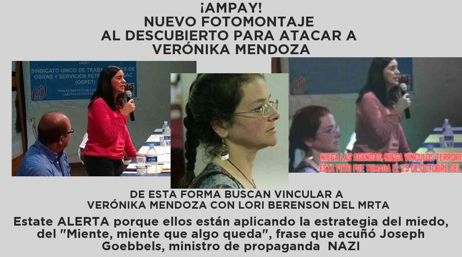 montaje de foto de veronika mendoza y lori berenson