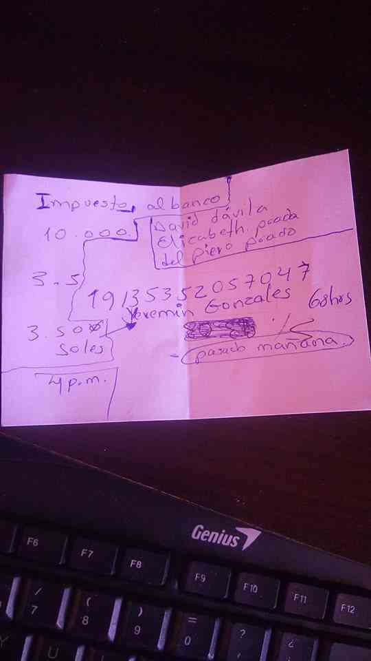 La cuenta bancaria esta a nombre de Yeremin Gonzales